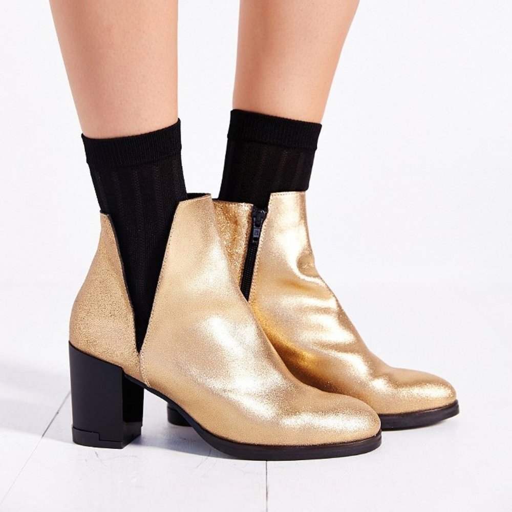 MIISTA gold leather LENA chelsea ankle boot - 9.5